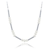 MINET Stříbrný náhrdelník s přírodními perlami