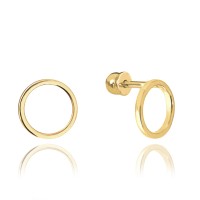 MINET Zlaté náušnice kroužky na šroubek Au 585/1000 1,70g