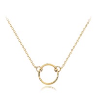 MINET Decentní zlatý náhrdelník s kroužkem Au 585/1000 1,50g