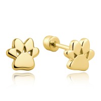 MINET Zlaté náušnice tlapky na šroubek Au 585/1000 1,80g