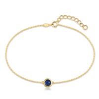 MINET Decentní zlatý náramek s modrým zirkonem Au 585/1000 0,95g