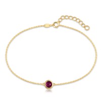 MINET Decentní zlatý náramek s vínovým zirkonem Au 585/1000 0,95g