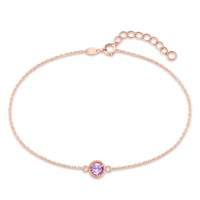 MINET Decentní zlatý rose gold náramek s fialovým zirkonem Au 585/1000 0,75g