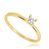 MINET Zásnubní zlatý prsten s bílým zirkonem Au 585/1000 vel. 55 - 0,80g