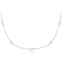 MINET Elegantní náhrdelník z bílého zlata kulička Au 585/1000 1,70g