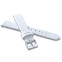 MINET Bílý kožený řemínek se stříbrnou sponou - 14