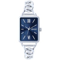MINET Stříbrno-modré dámské hodinky SIENA se stříbrným ocelovým řemínkem
