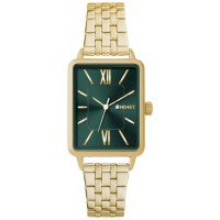 MINET Zlato-zelené dámské hodinky SIENA se zlatým ocelovým řemínkem